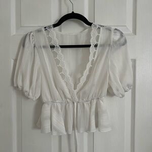 Flowy White Crop Top